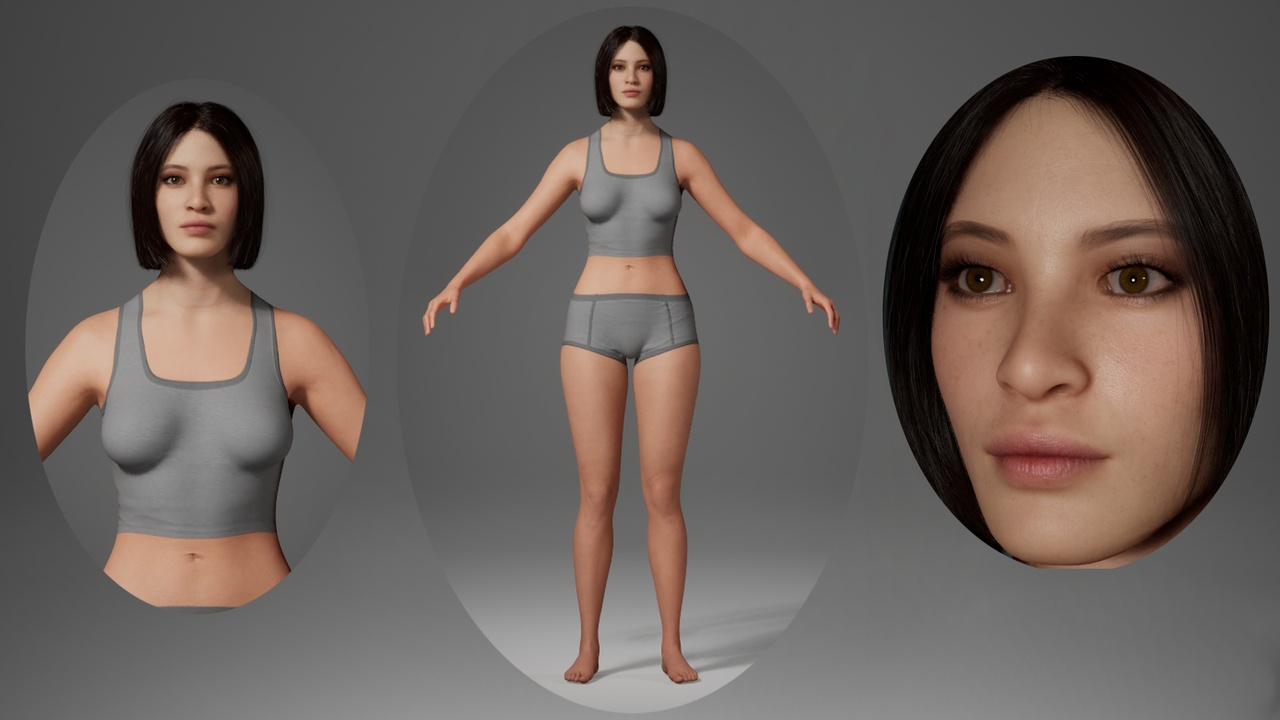 Media 1 for listing Editable MetaHuman female character - Sida.With hair, no clothing included.