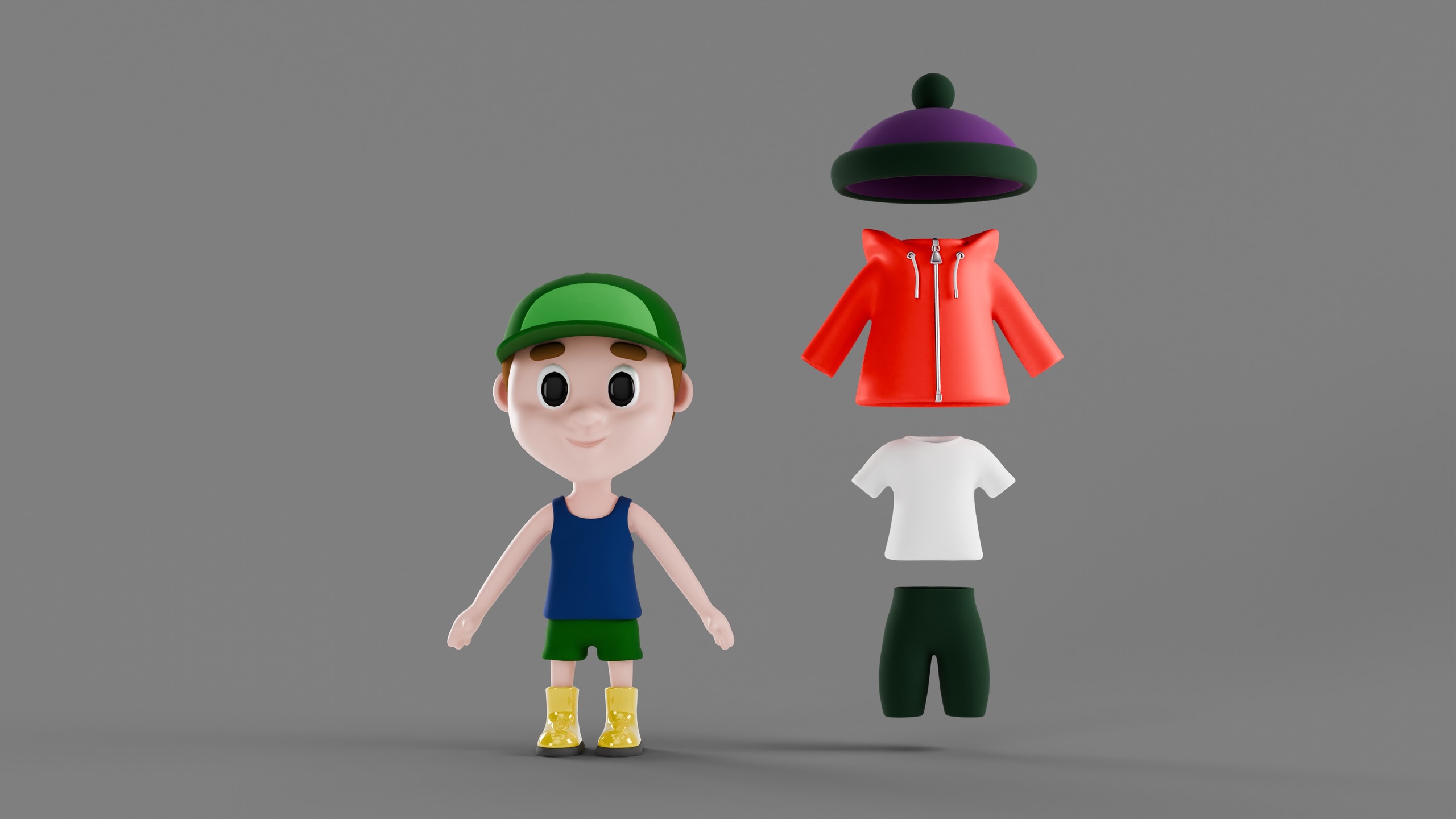 Media 1 for listing Cartoon Boy and Outfit Pack