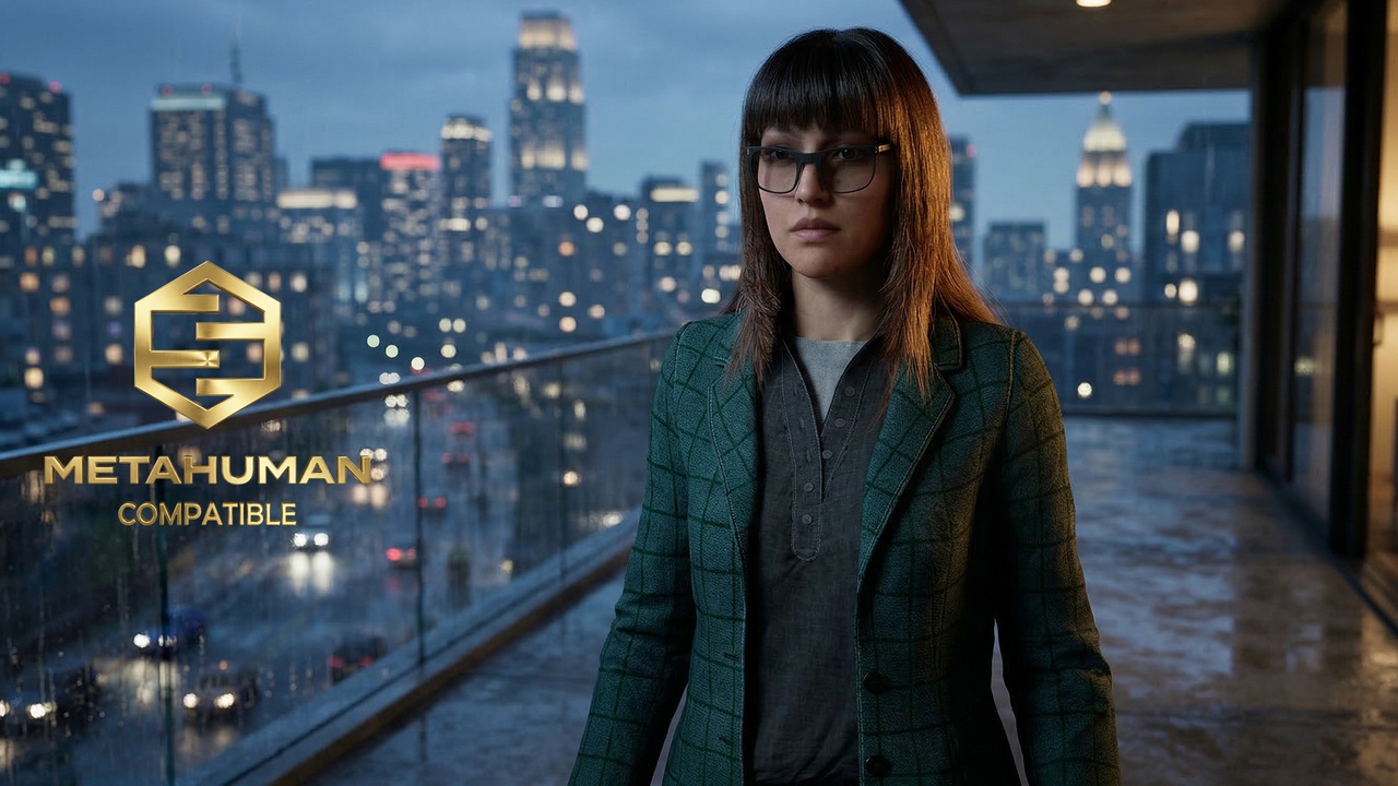 Media 1 for listing Dark Green Checked Blazer with Charcoal Shirt and Tailored Urban Trousers