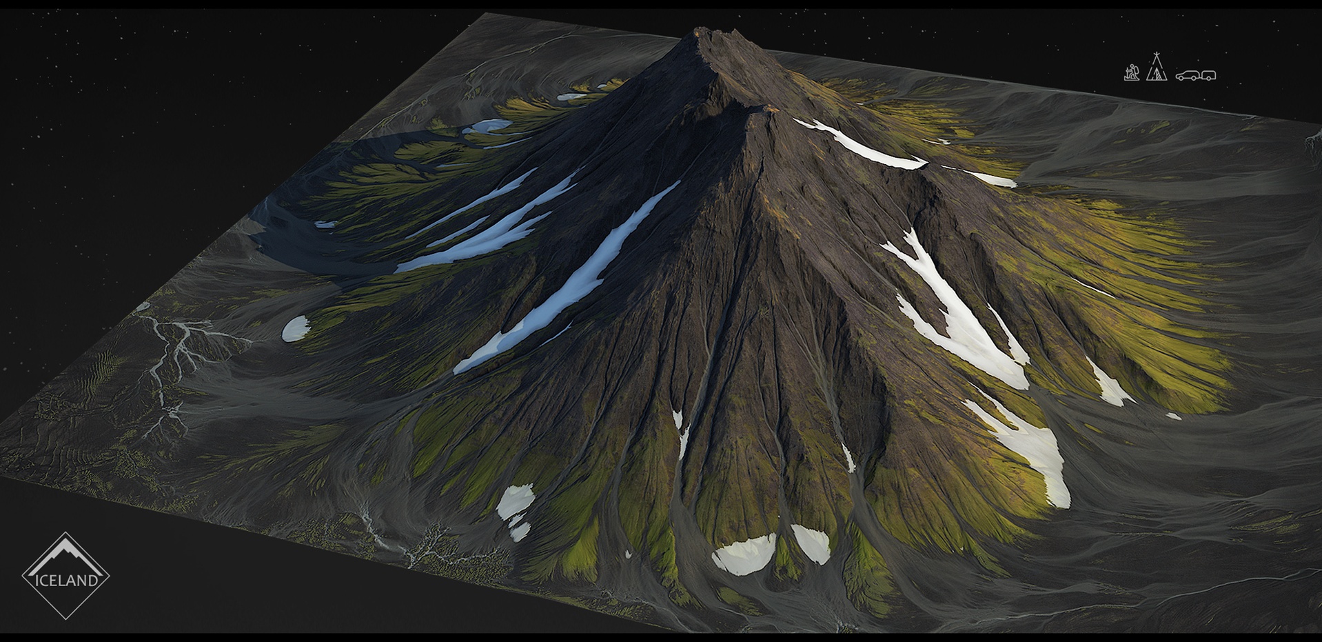 Media 1 for listing Iceland mountains Pack - 4 Gameready Meshes