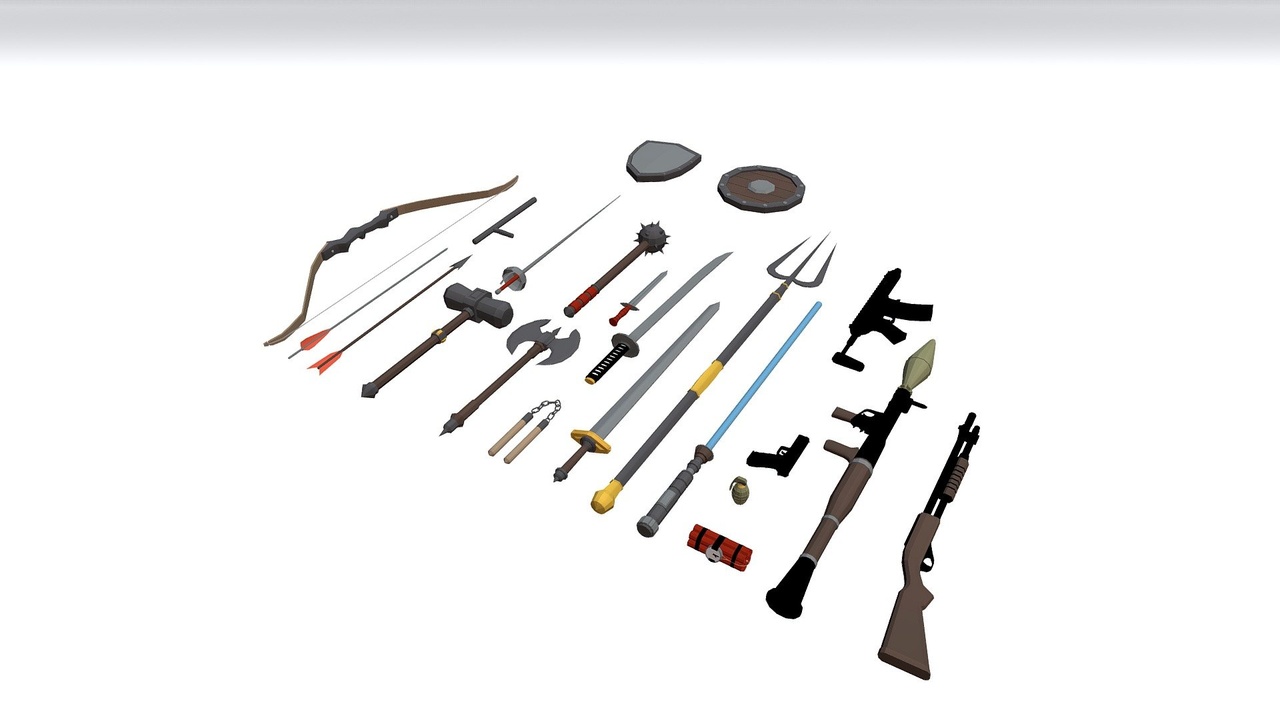 Media 1 for listing Low poly Weapons Pack 001