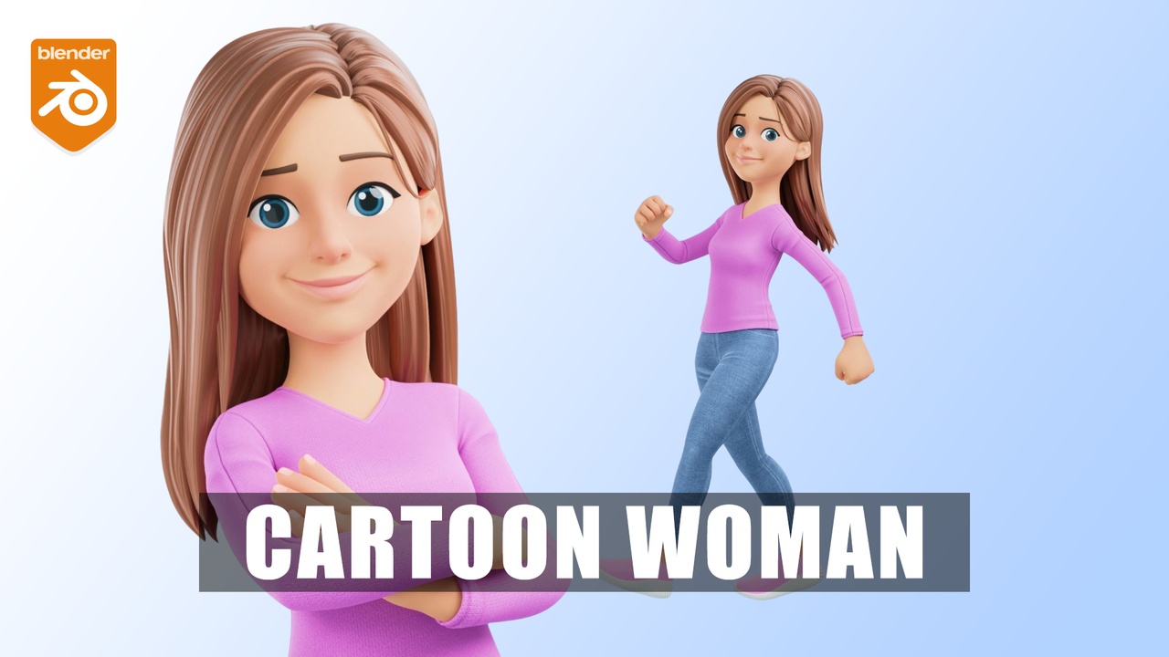Media 1 for listing Cartoon Woman Rigged