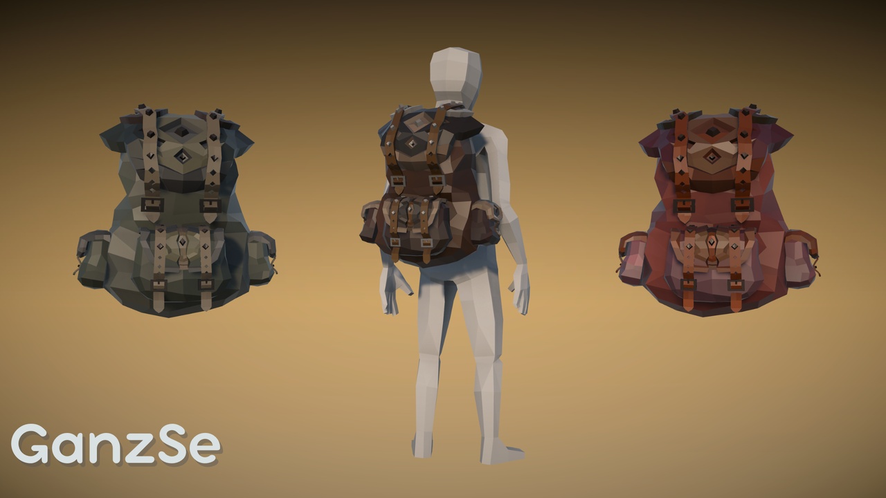 Media 1 for listing GanzSe Backpacks - Fantasy Low Poly Pack