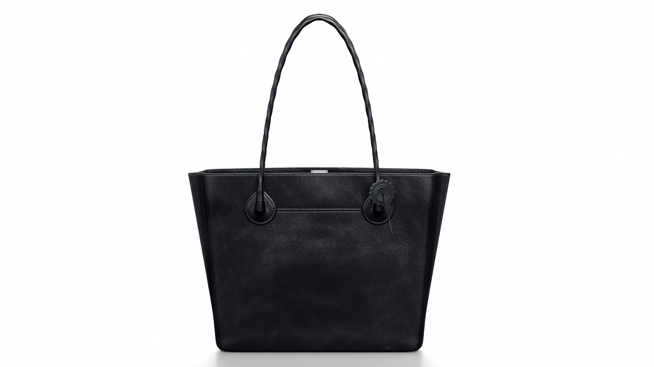Media 1 for listing Black Leather Tote Bag