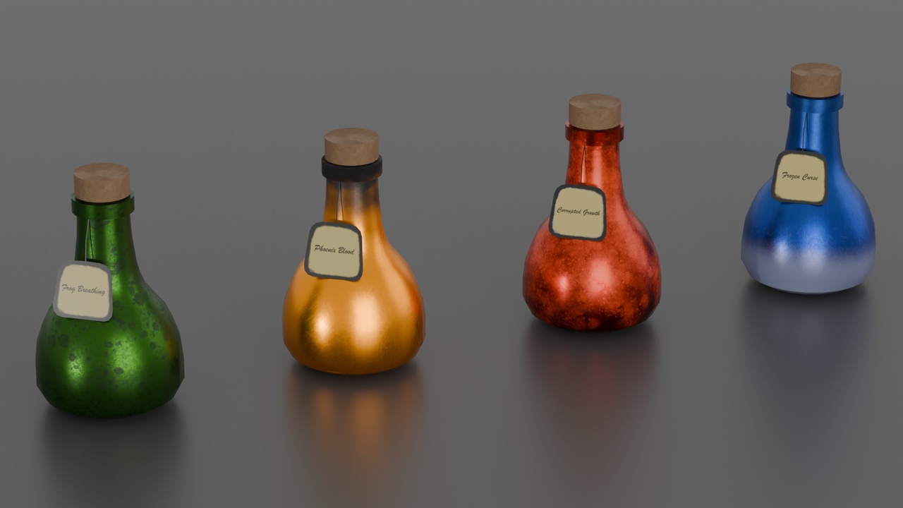 Medium 1 für Eintrag Potion Bottles Low-Poly