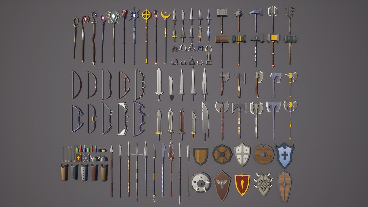 商品 Low Poly RPG Fantasy Weapons 的媒体 1