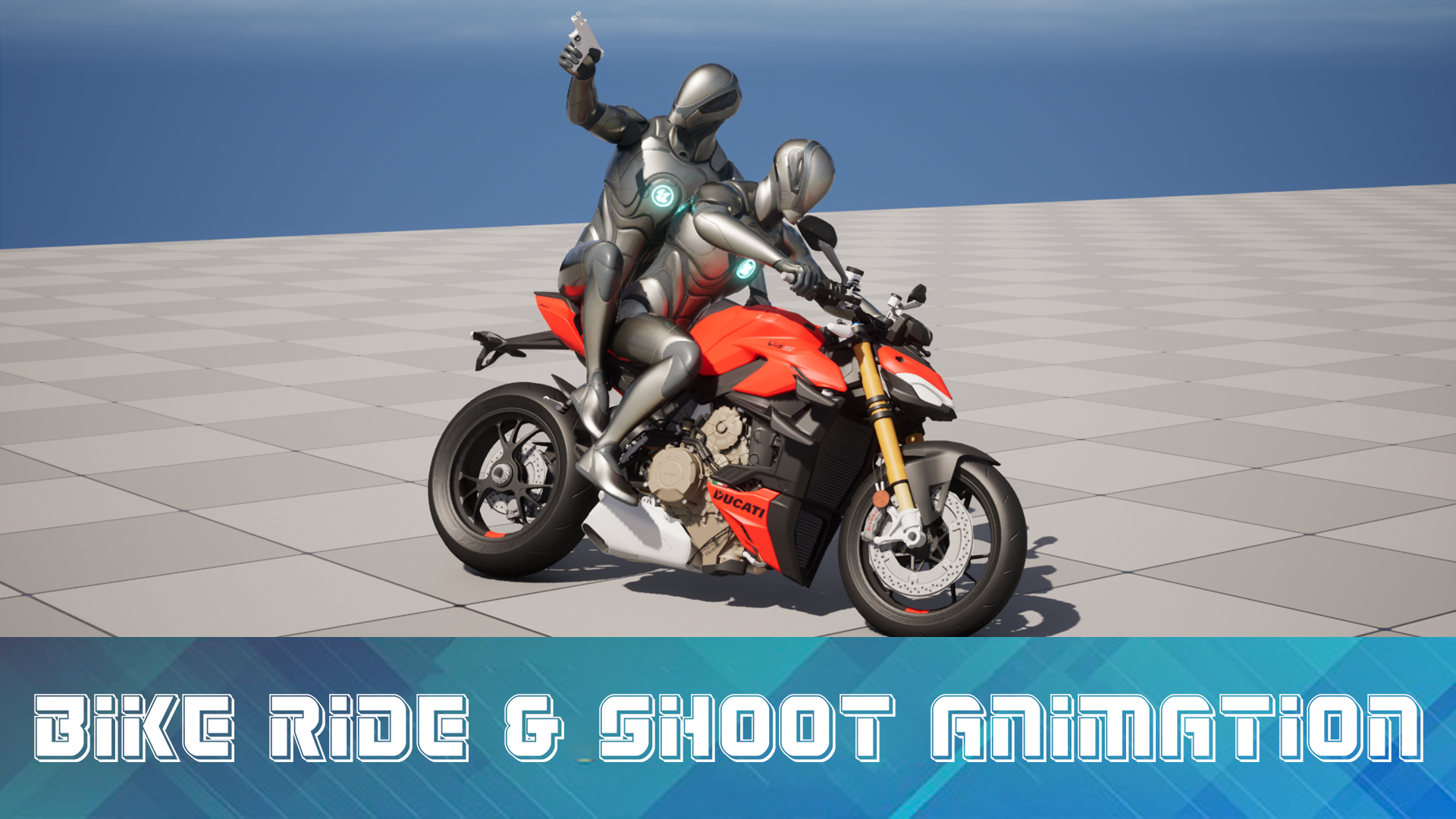 Bike Ride & Shoot Animation | Fab