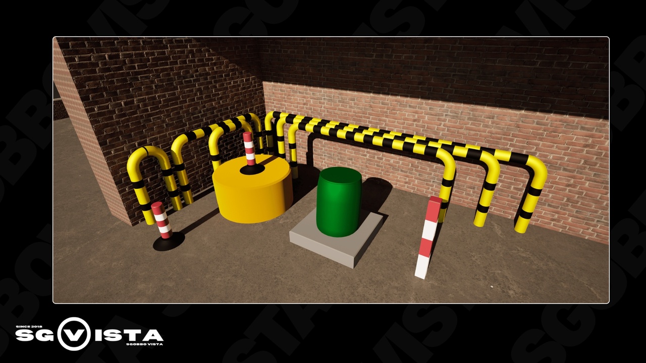 商品 Street Barrier Set | 10 Pieces Low-Poly 的媒体 1