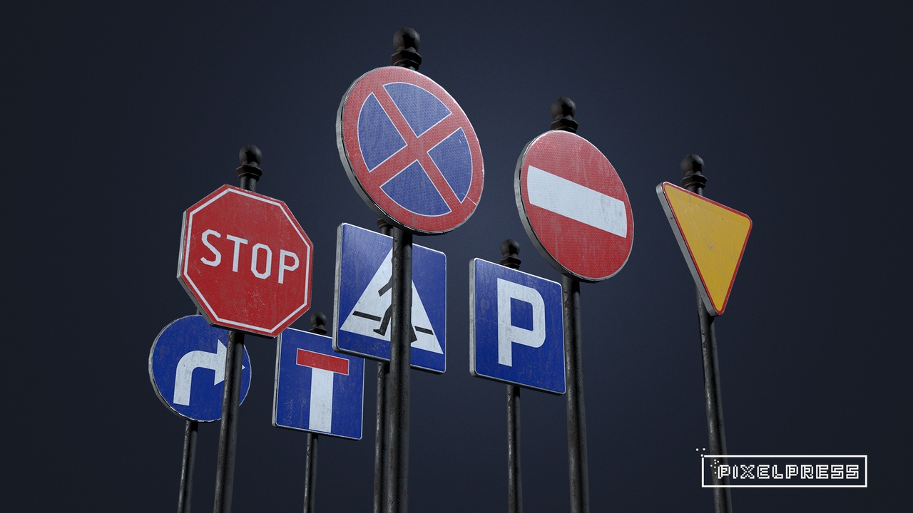Media 1 for listing European Road Sign Set