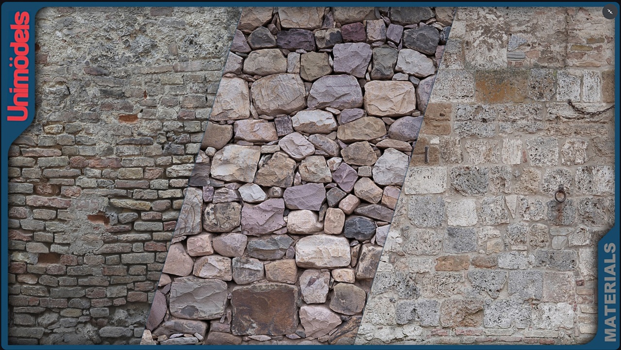 Media 1 for listing Bundle Medieval Stone Wall – Vol. 1, 2 & 3 – 100% Photoscanned Materials