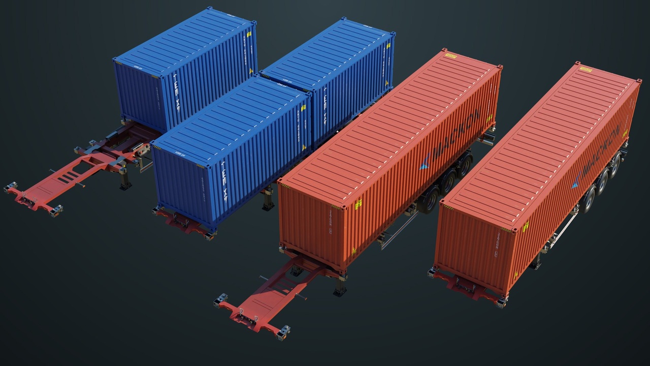 Media 1 for listing Container Carrier Trailer 02 All PBR Unity UE Textures