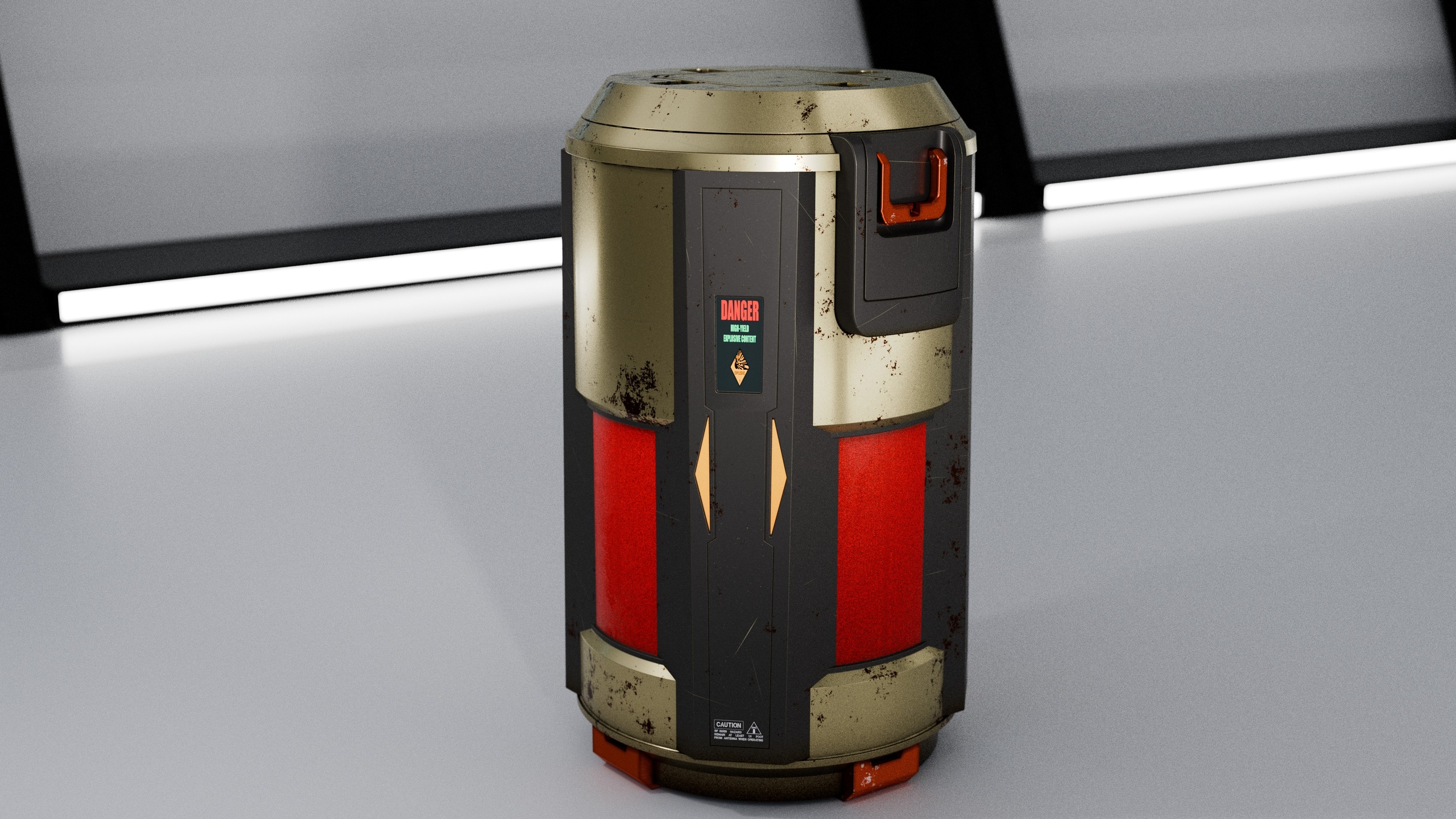 Media 1 for listing Sci-Fi Explosive Barrel - Futuristic Biohazard Container