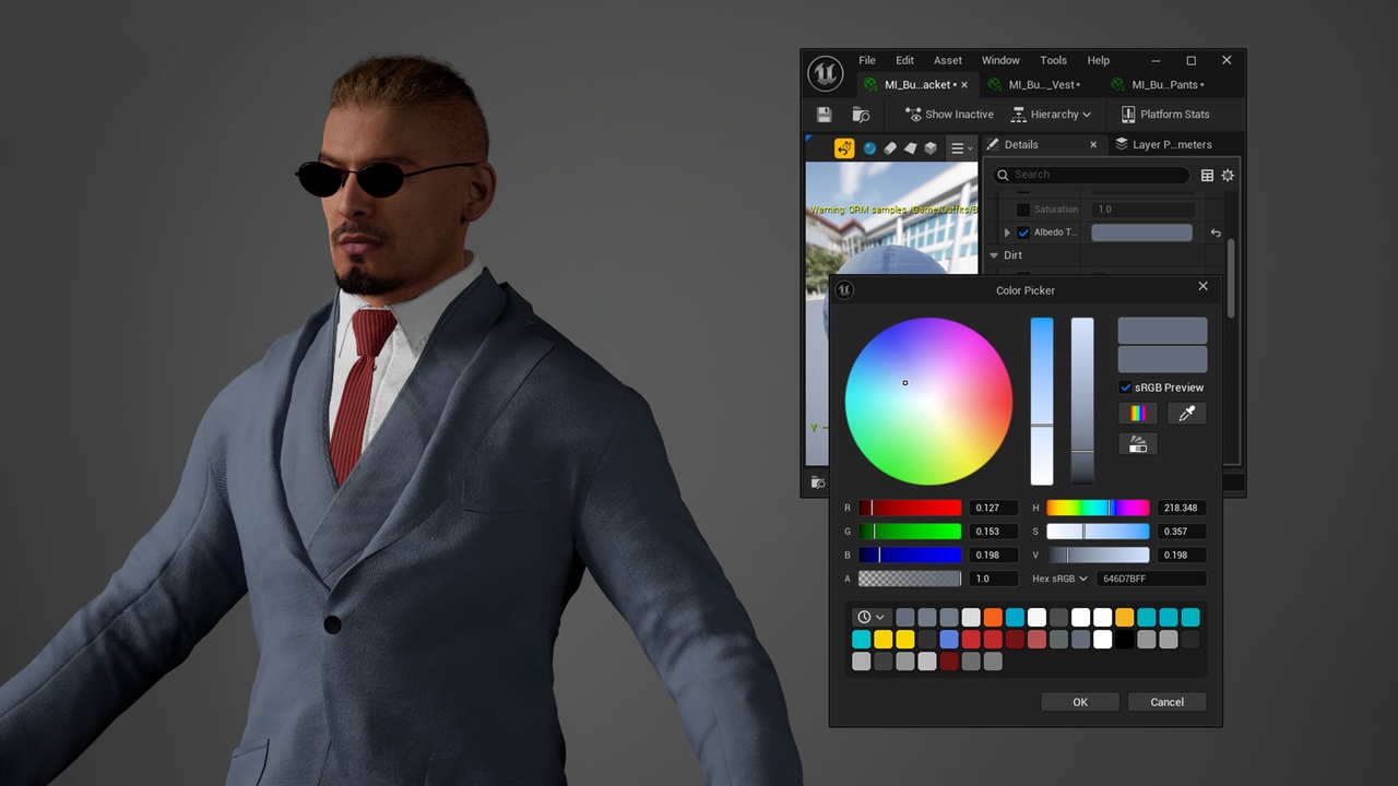 Media 1 for listing Business Suit - Vest - Metahuman Outfit