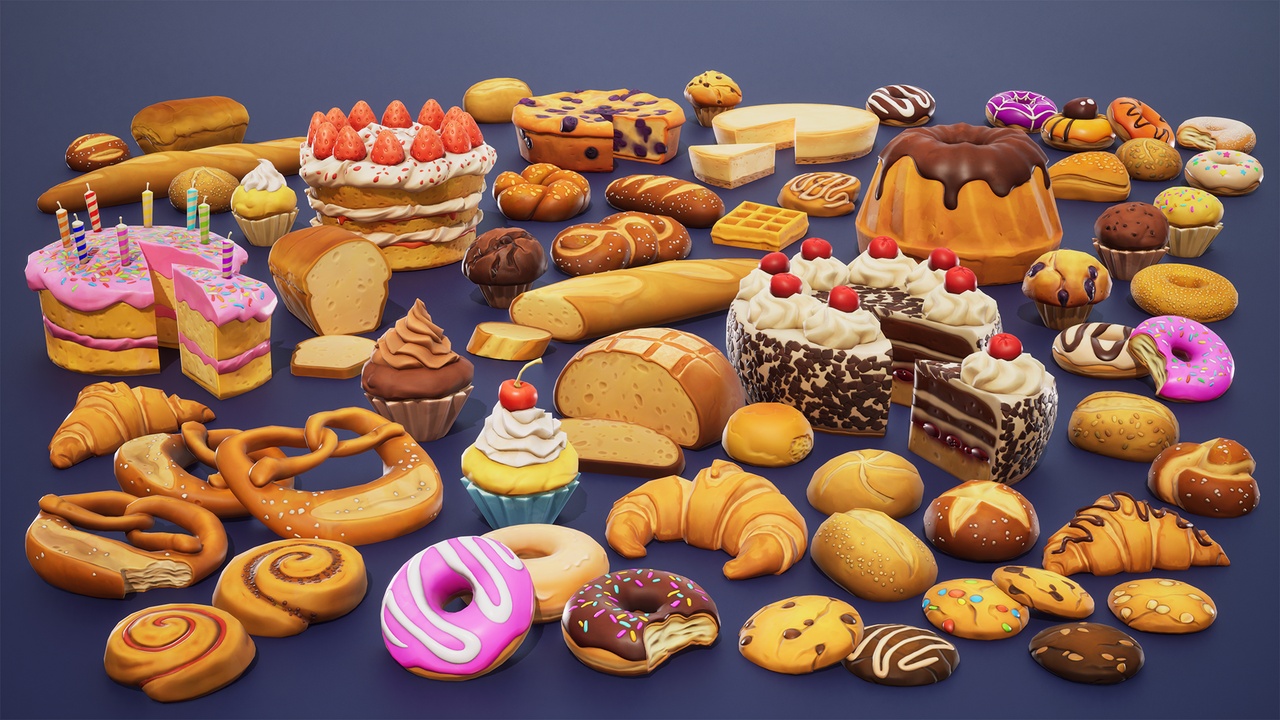Media 1 for listing Stylized Food: Pastries - Unreal Engine