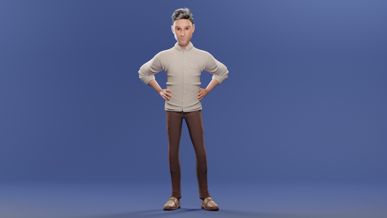 商品 Pixar-Style Father Character Rigged 的媒体 1