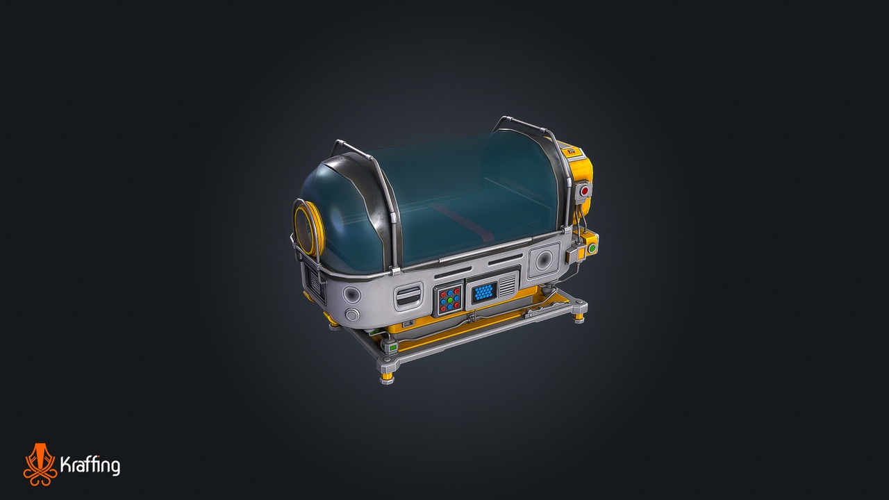 Media 1 for listing SCI-FI Medical Capsule V1 – Futuristic Healing Chamber – Game Ready PBR