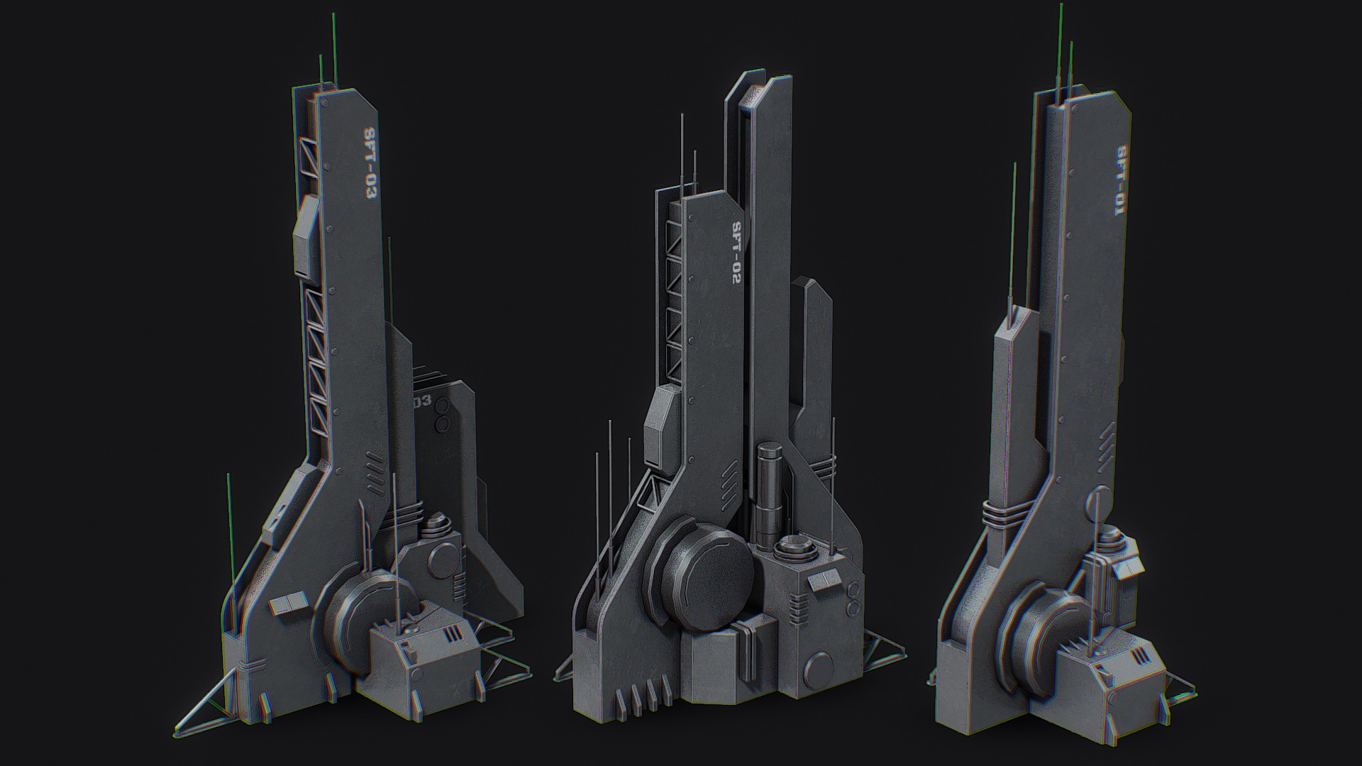 Scifi tower pack | Fab