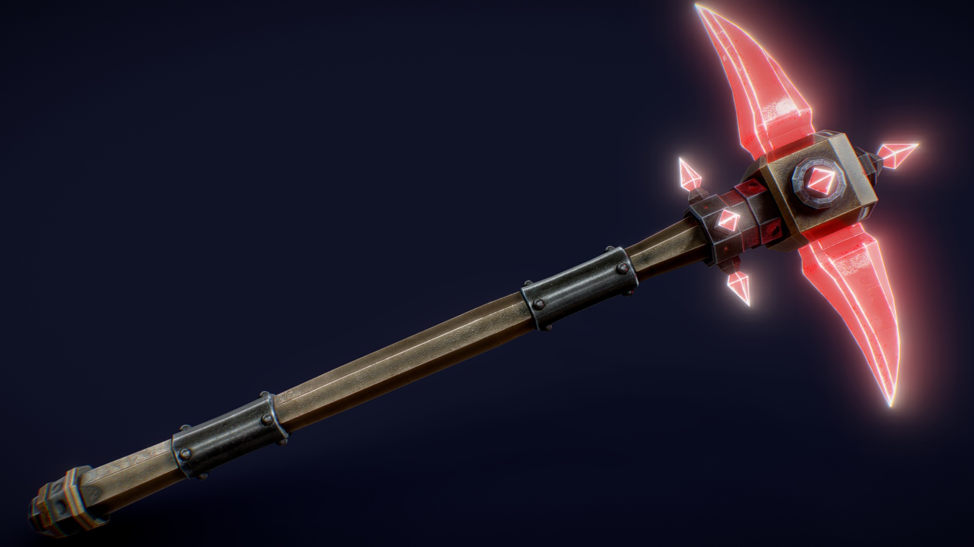 Media 1 for listing Dwarven Crystal PickAxe Weapon - Dark Fantasy