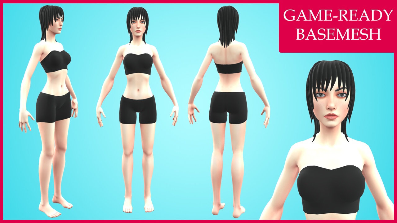 Media 1 for listing 3D Female Character - Basemesh