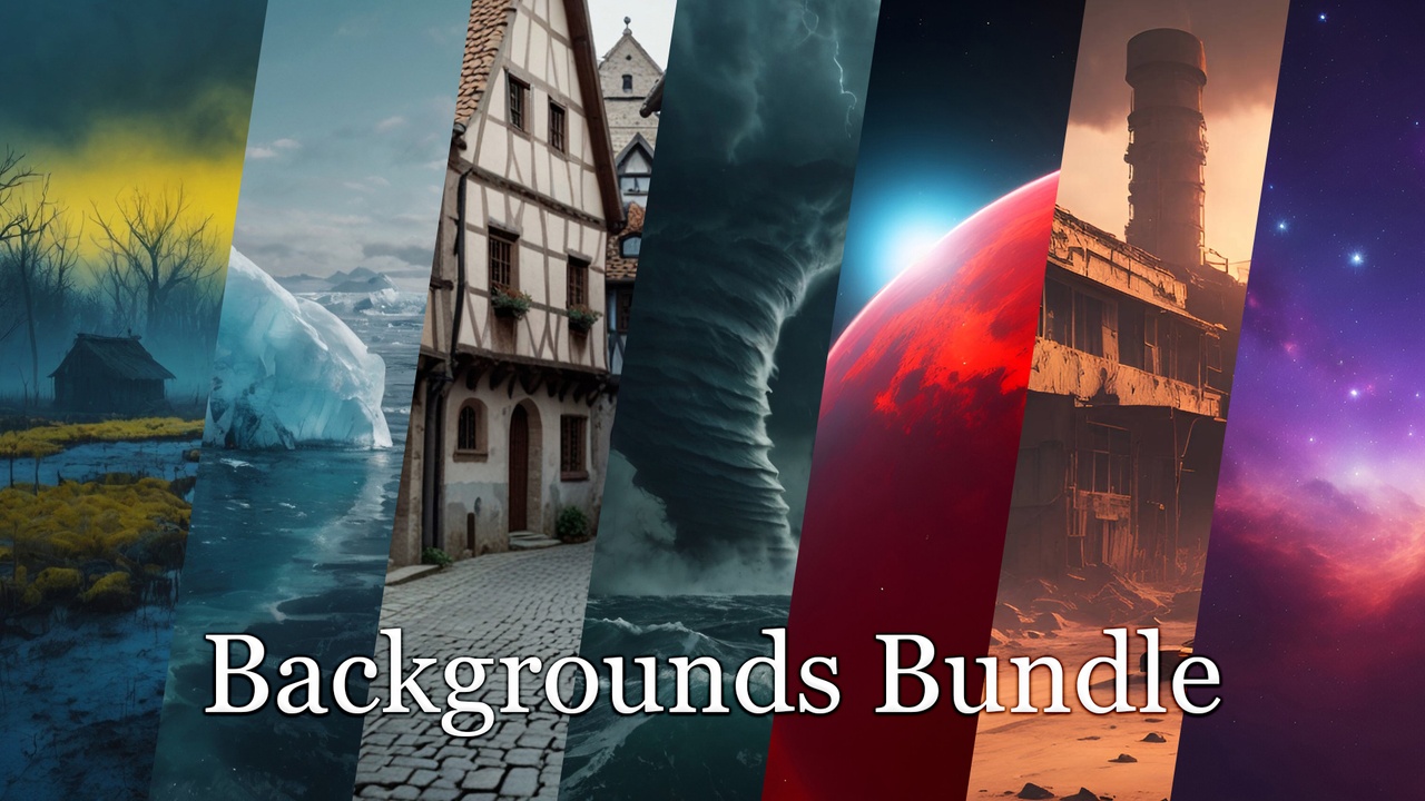 Backgrounds Bundle 제품 등록을 위한 미디어 1개