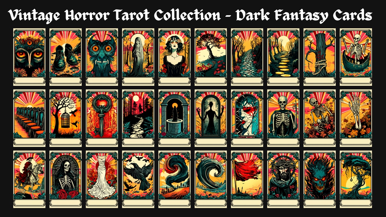 Media 1 for listing Vintage Horror Tarot Collection - Dark Fantasy Cards