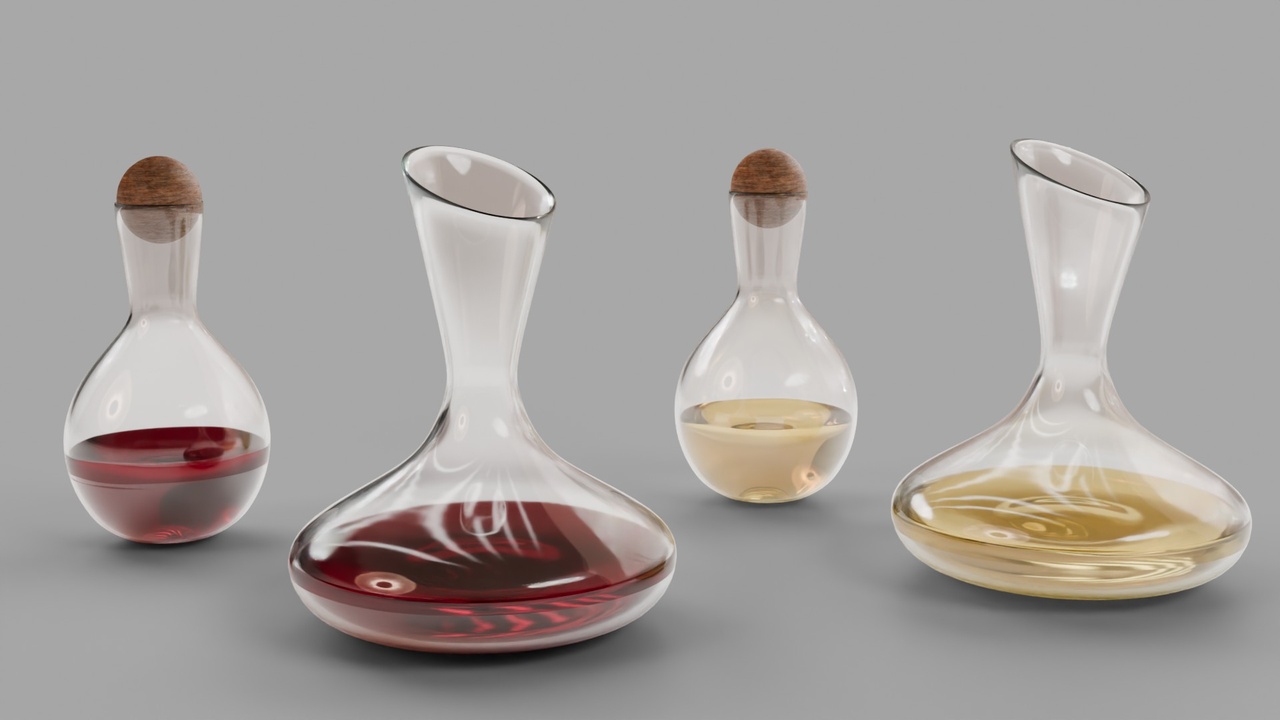 Media 1 for listing Stylized Wine Decanter Set (4 Variations)