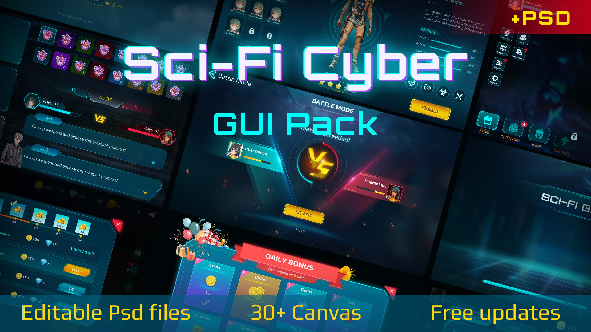 Cyber Racing Ui Sci-Fi Cyber UI Pro-Cyan Theme | Fab