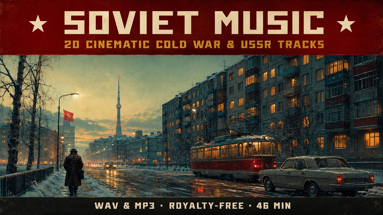 Media 1 for listing Soviet & Cold War Music - 20 Royalty-Free Cinematic USSR Tracks