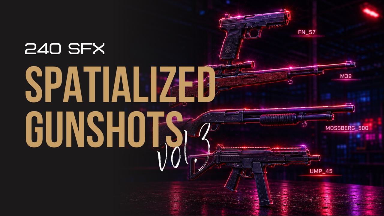 Media 1 for listing Spatialized Gunshots Sounds Pack Vol 3 - SFX