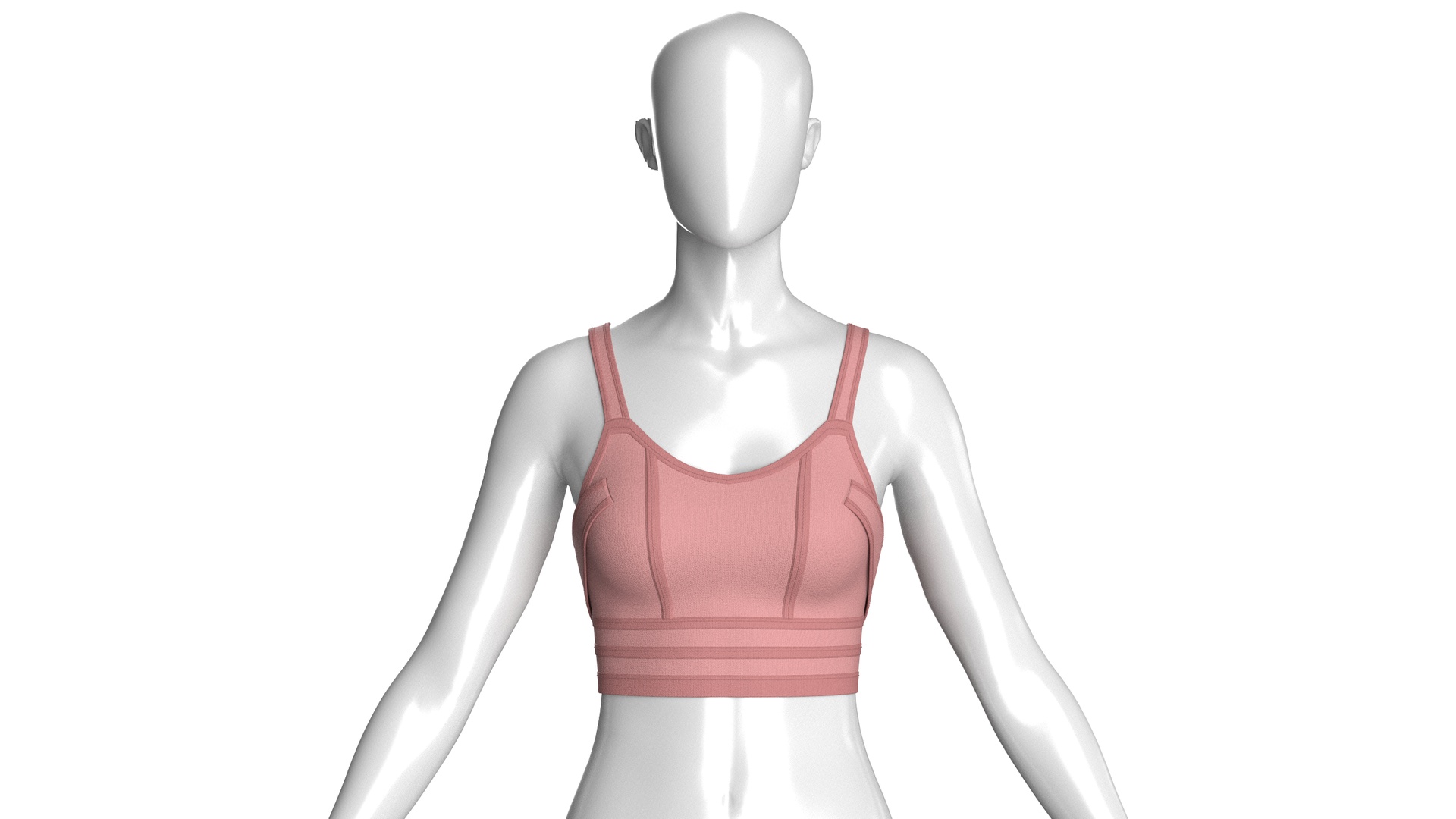 Media 1 for listing Girls Sports Bra Top With Scoop Neck | High Poly