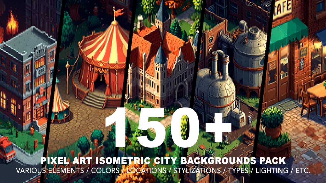Media 1 for listing 150+ CITY ISOMETRIC BACKGROUNDS
