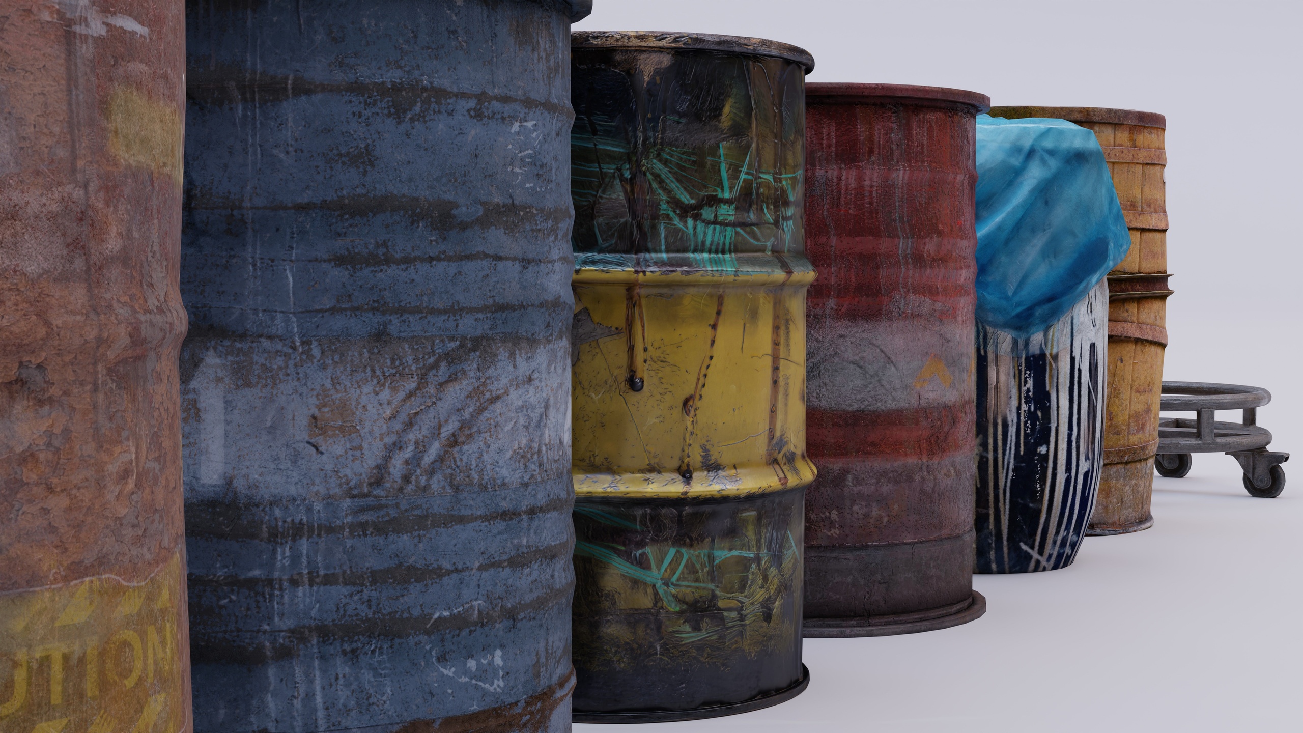 Media 1 for listing Barrels Drums Racks Volume one: photogrammetry custom Collisions UEFN URP 4K