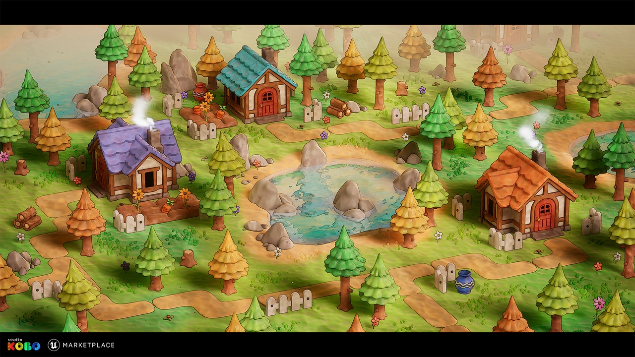 Media 1 for listing Stylized - Clay Forest Village Pack