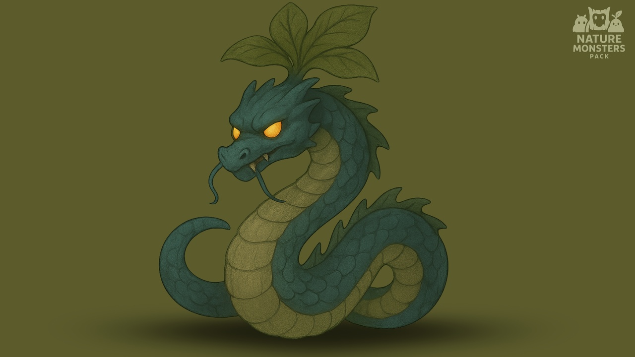 Medium 1 für Eintrag Stylized Verdaspine Serpent | Nature Monster Pack