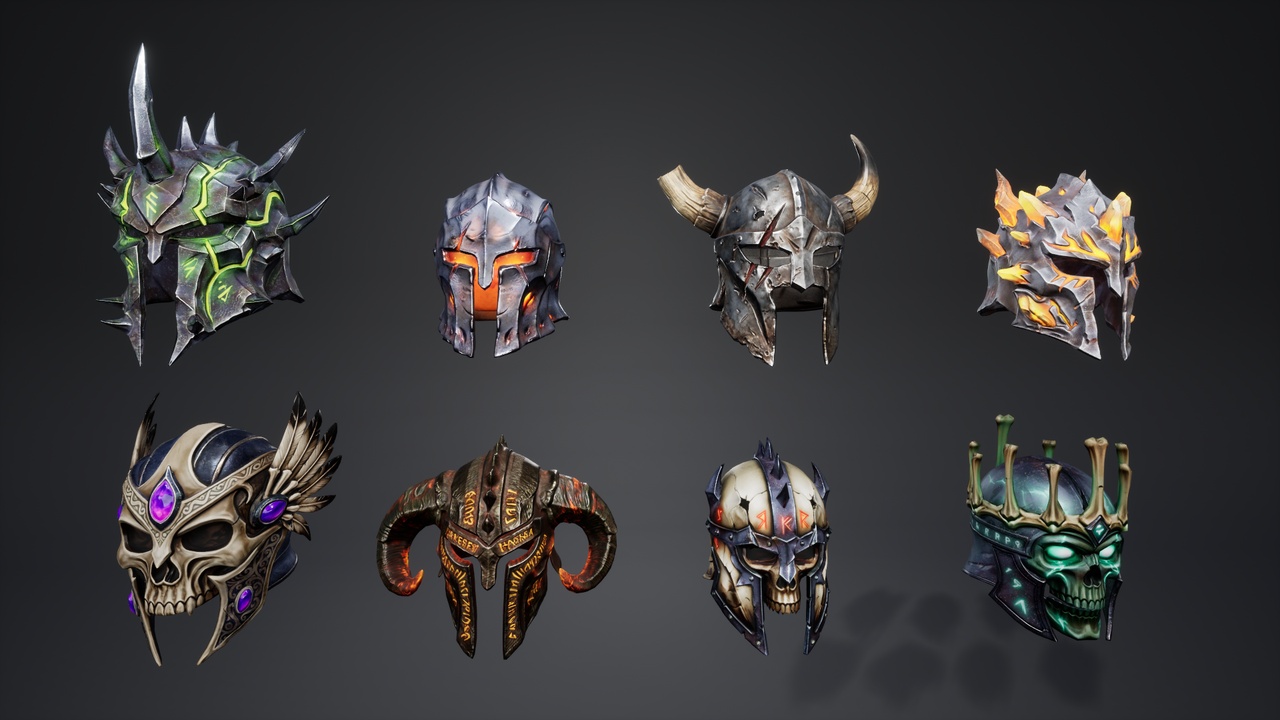 Media 1 for listing Fantasy Warrior Helmets Pack
