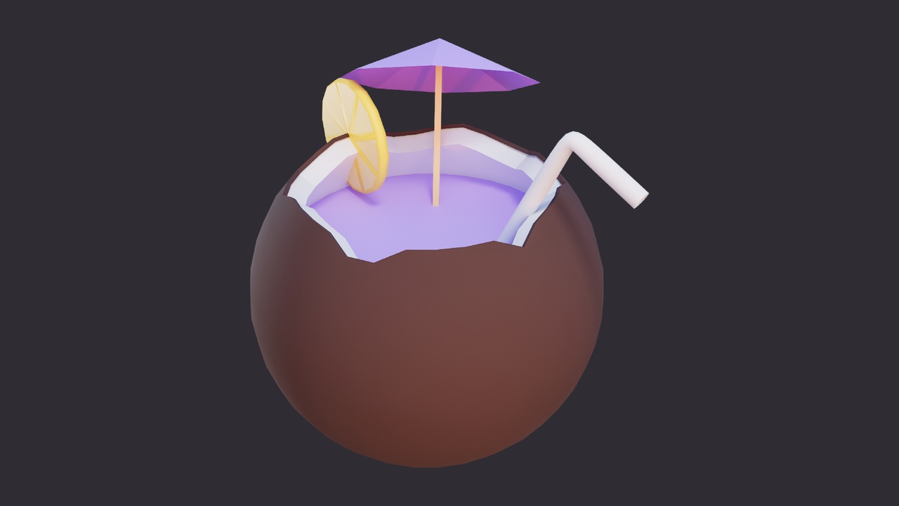 Media 1 for listing Low Poly Coconut Drink