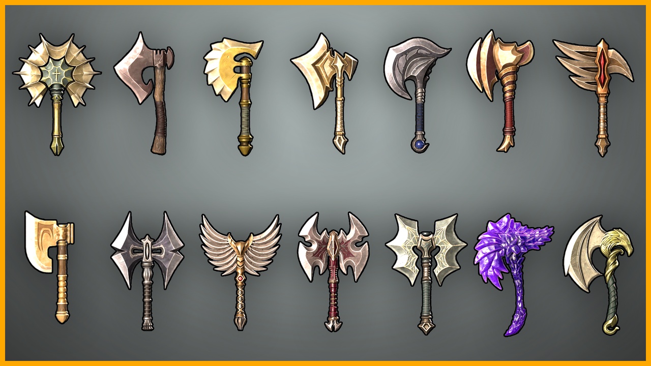 Media 1 for listing Stylized Axes - Fantasy RPG Weapons Pack