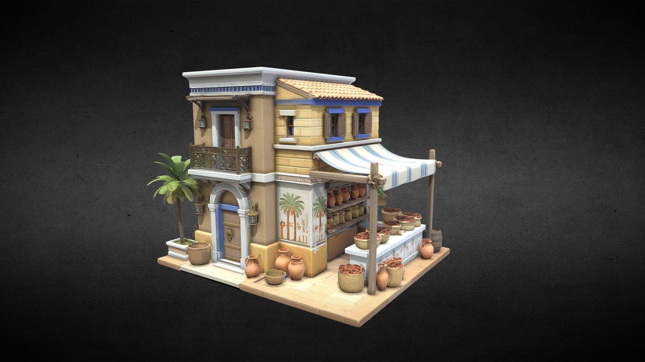 الوسائط 1 للقائمة Stylized Market Building – Tier I