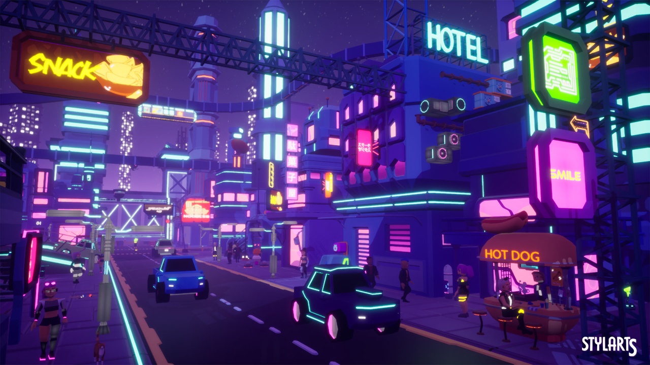 Stylized Lowpoly Cyberpunk City ( Stylized Stylised Cyber Cyberpunk Scifi 3D )