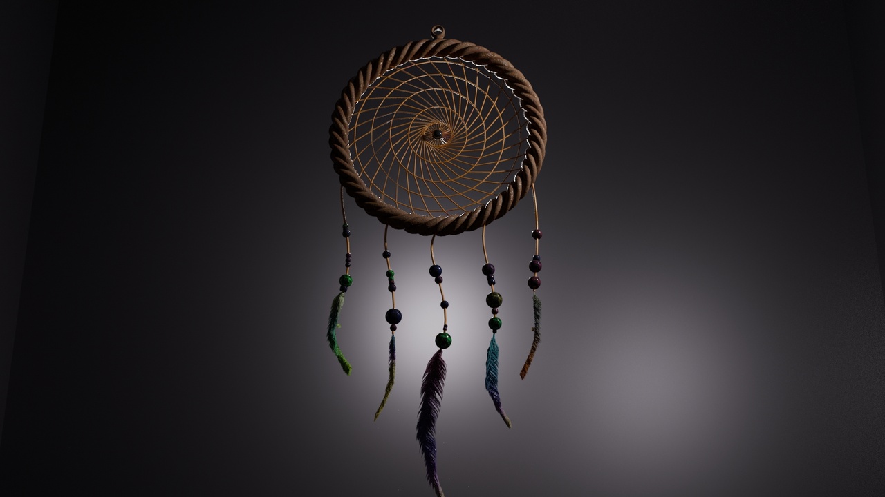 Media 1 for listing DreamCatcher - Animated Threads on Blender, FBX, GLB + Textures