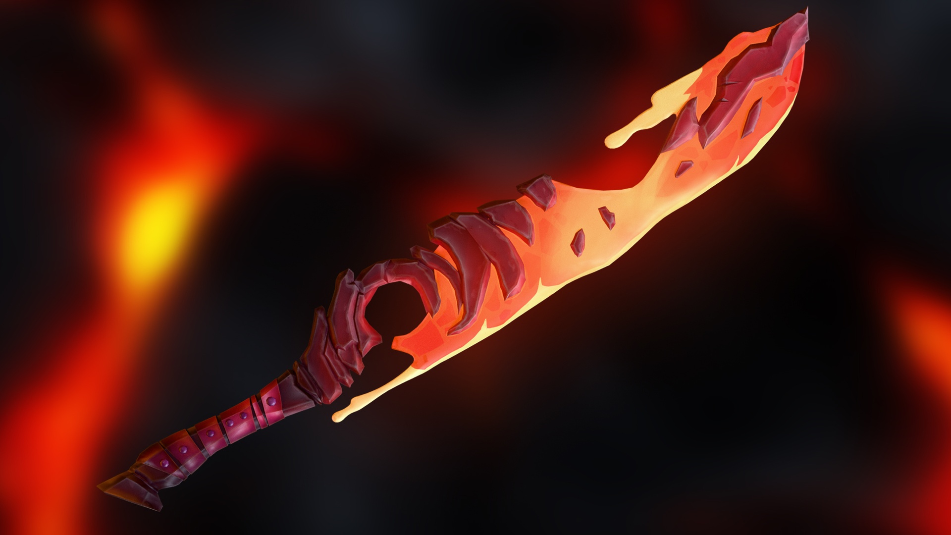 Media 1 for listing Stylized Lava Sword - Game Ready Asset