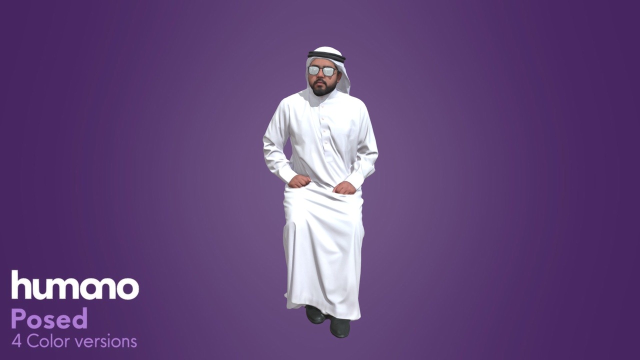 Media 1 for listing Posed Arab Man Sitting - Humano 065-7138
