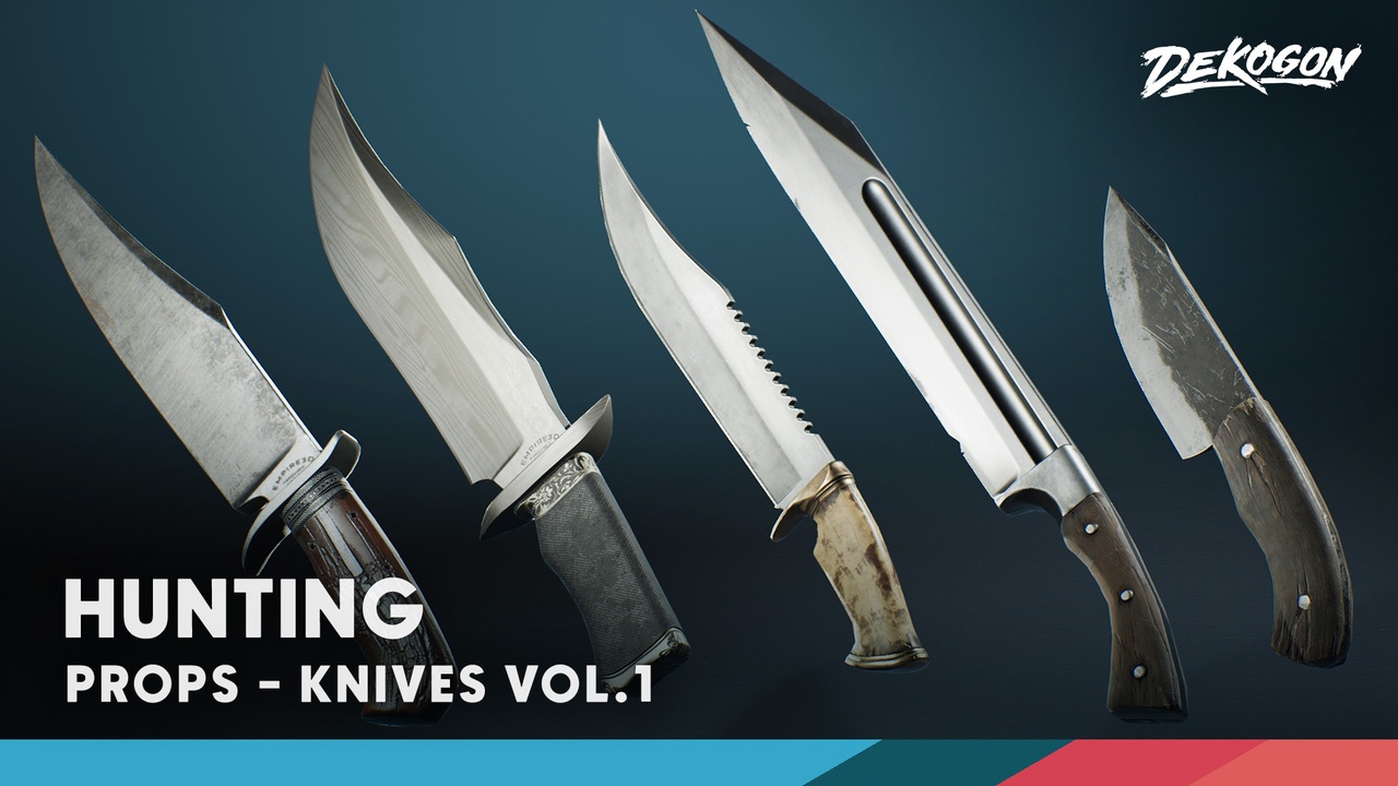 商品 Knives VOL.1 - Hunting (4K Textured FPS Tactical Knives) 的媒体 1