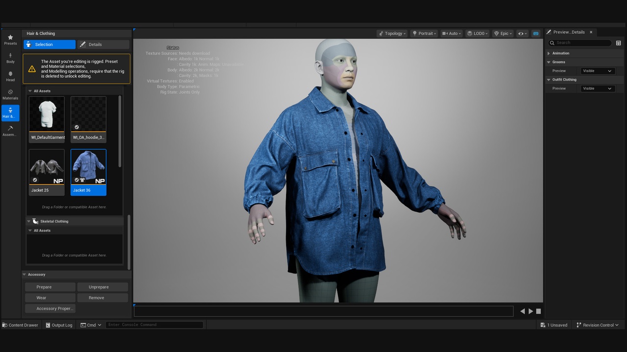 Media 1 for listing Jacket for Metahuman 36 - MHPKG