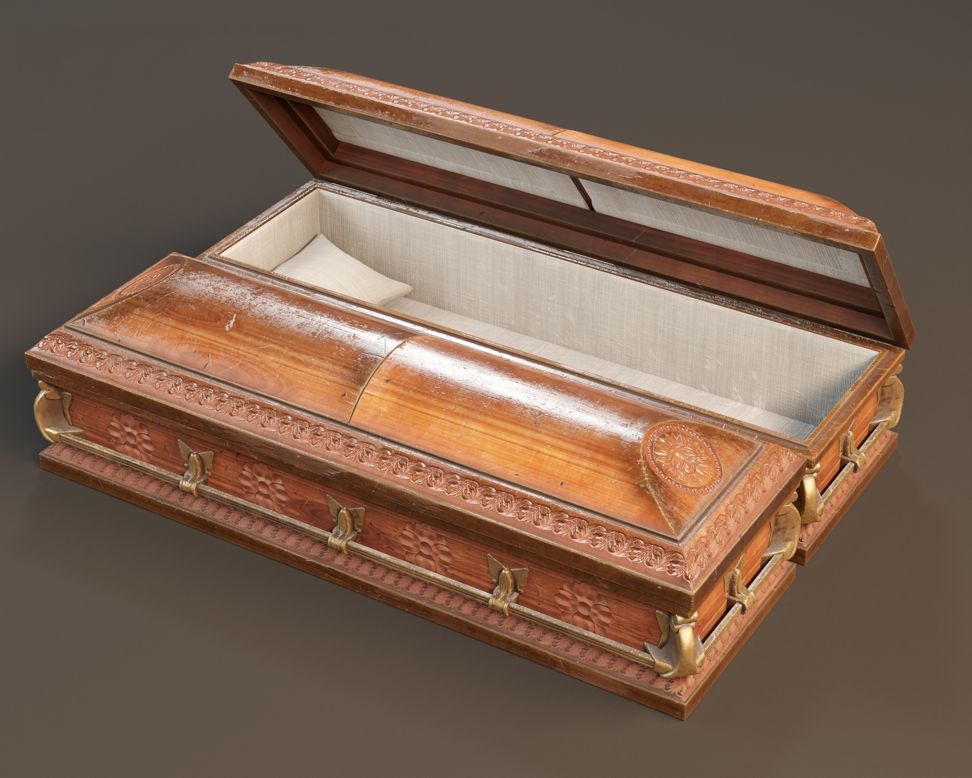 Media 1 for listing Ornamental Oak Casket 5