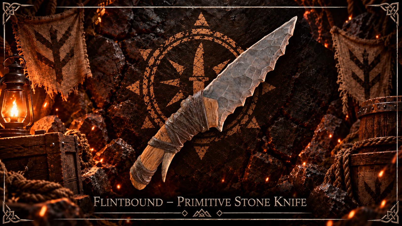 Media 1 for listing Flintbound – Primitive Stone Knife