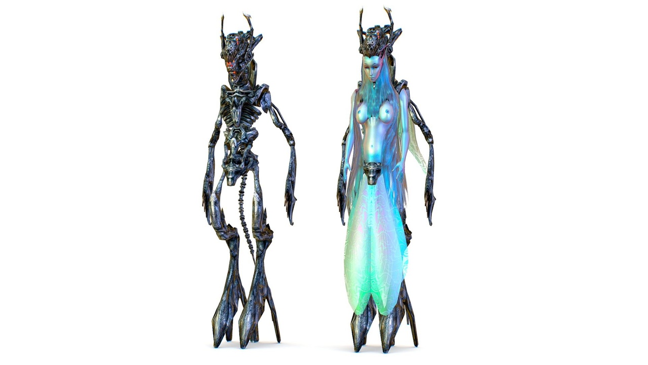 Media 1 for listing Woman Bone Skeleton Monster Robot Female Sheath Lowpoly