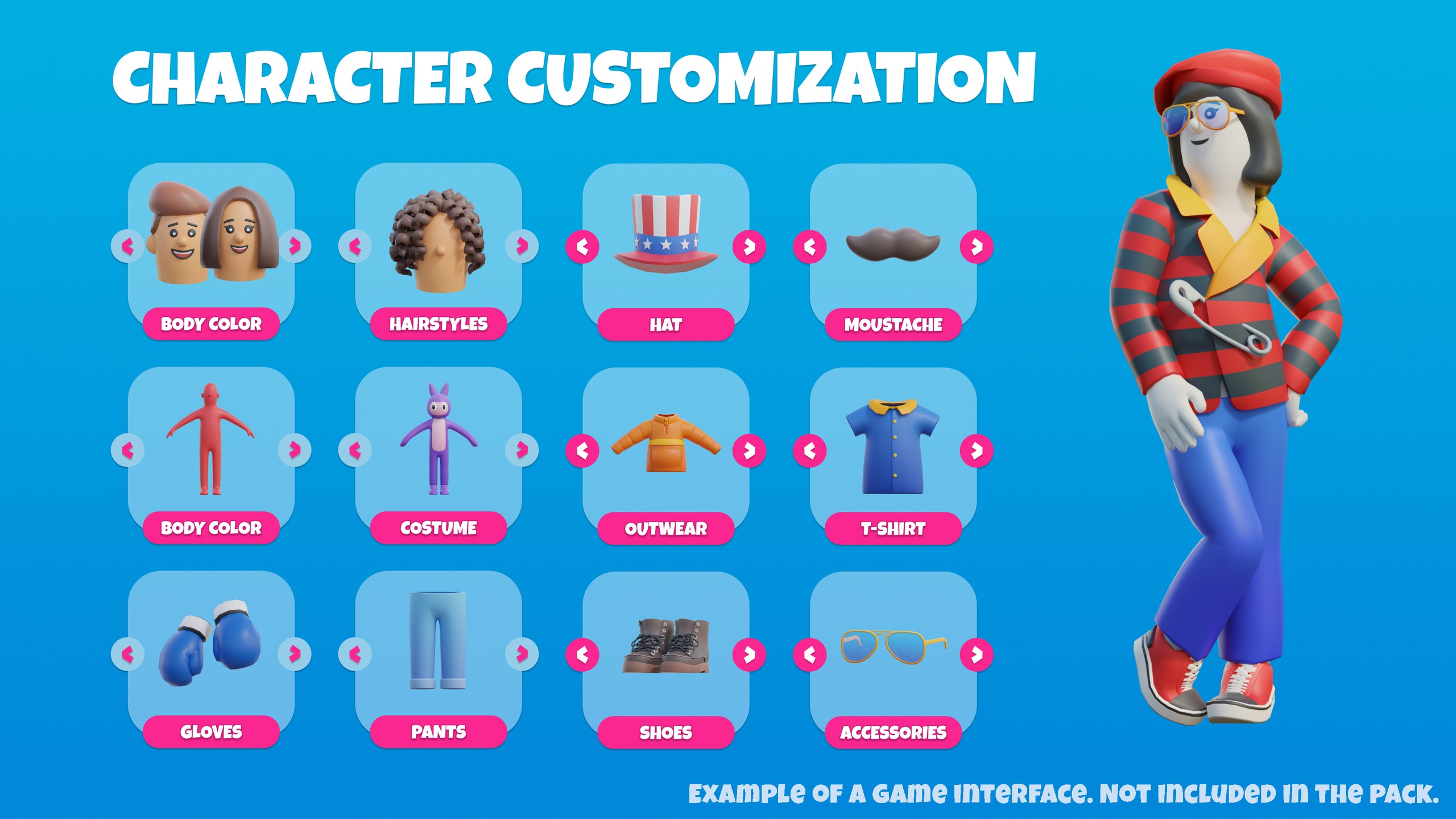 Media 1 for listing Modular Creative Characters - Animated Low Poly 3D Models