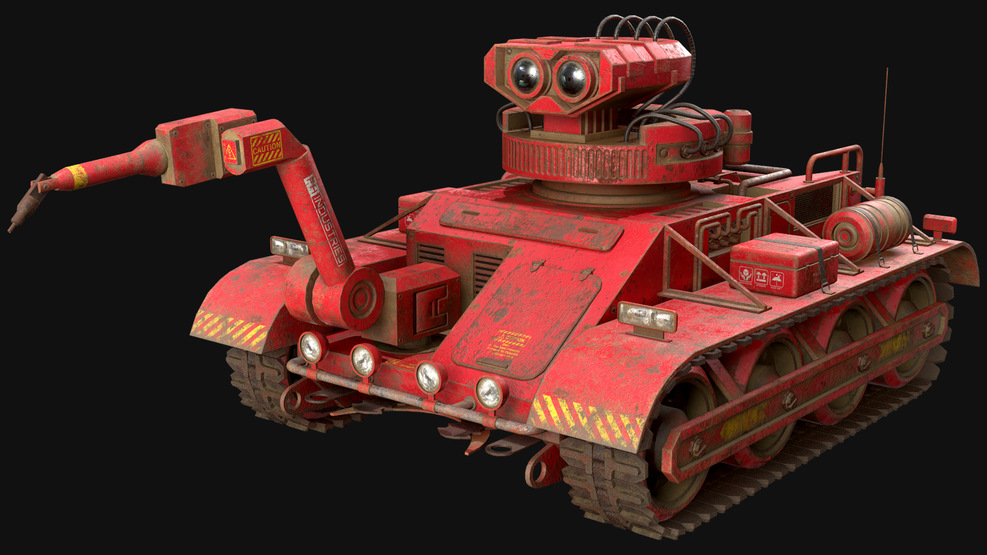 Robot Concept-3-Red-Rusty | Fab
