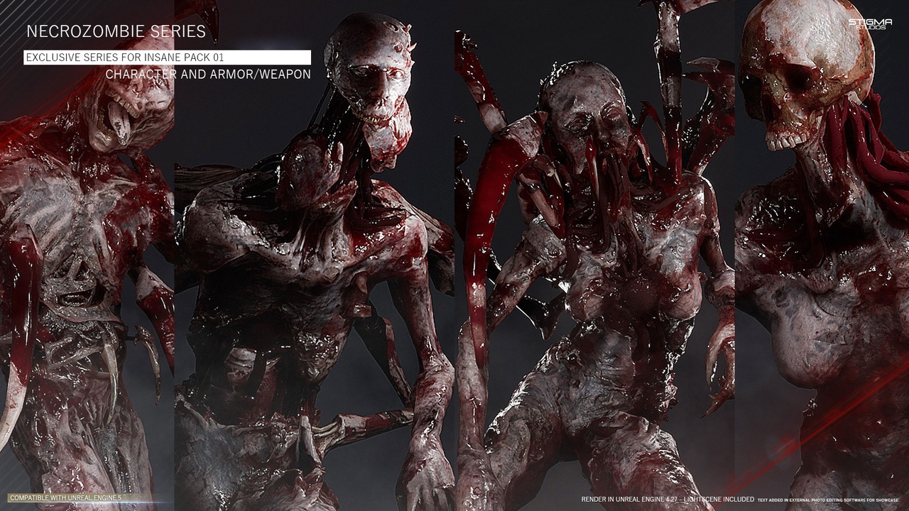 Media 1 for listing Necrozombie Star Bundle Pack 01 - Game Assets + Extra  | STIGMA STUDIOS